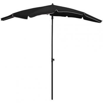 vidaXL Garden Parasol with Pole 200x130 cm Black