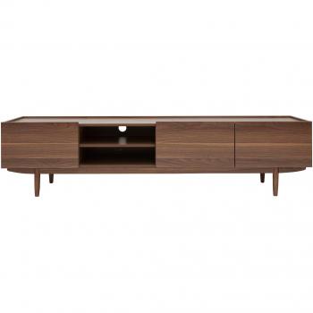 Miliboo Mueble TV con puertas de madera oscura 180 cm SANAA