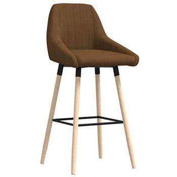 Taburete de cocina tela marrón vidaXL
