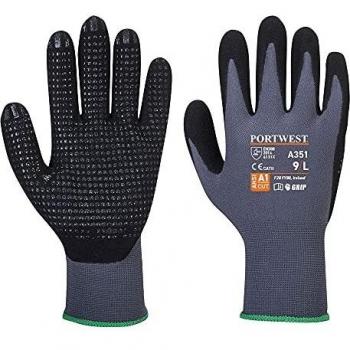 Portwest A351 - Guante Dermiflex Plus, color GrBk, talla Medium