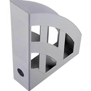 Archivador de Revistas A4-C4 Helit, 320x78x248 mm, Plástico Ligero Gris Claro (Pack de 4)