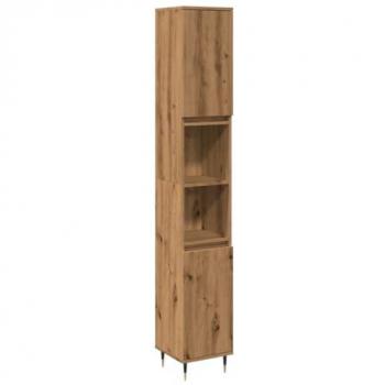 Mueble de baño de madera multicapa de roble 30x30x190 cm, Armario de baño madera contrachapada roble artisan 30x30x190 cm, Armario de baño Madera contrachapada Rob