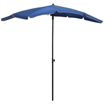 vidaXL Garden Parasol with Pole 200x130 cm Azure Blue