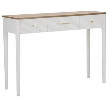 Consola Matera Mauro Ferretti de Madera Blanca y Marrón con 3 Cajones - 107x37x80 cm