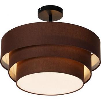 Lámpara de techo moderna marrón 45 cm 3 luces Drum Trio LED adecuada