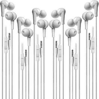 6 Pack Auriculares con Cable con Micrófono y Control de Reproducción, Adecuados para Teléfonos Móviles, Tabletas, MP3 y Otros Dispositivos de Audio de 3,5 mm