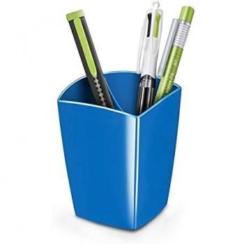 Portapapeles CepPro Gloss de poliestireno con 2 compartimentos color azul océano - 7,4x7,4x9,5 cm