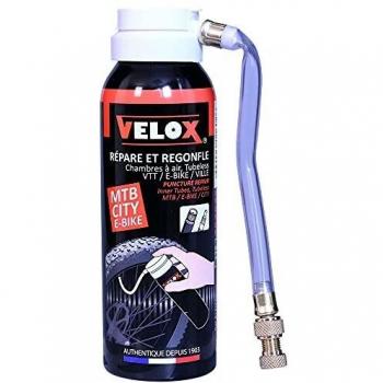 Spray antipinchazos Velox 125 ml para cámaras de aire y tubeless, compatible con válvulas Presta y Schrader