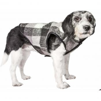 Pet Life Black Boxer Classical Plaided Insulated Dog Coat Jacket, X-Small, Black