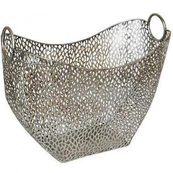 PORTE-REVUES DESIGN PLATA | argenté antique, 41 cm, métal | porte-journaux