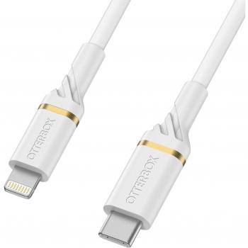 Cable USB C-Lightning 1M OtterBox Blanco con carga rápida USB-PD