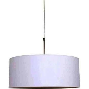 Lámpara de Techo Suspendida Cilíndrica Sparkled Light de Acero Cepillado con Tela Chintz