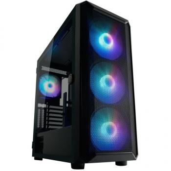 Caja de PC Gaming Midi Tower LC-Power 804B Obsession_X, ATX, mATX, Mini ITX, Ventana de vidrio, Negro