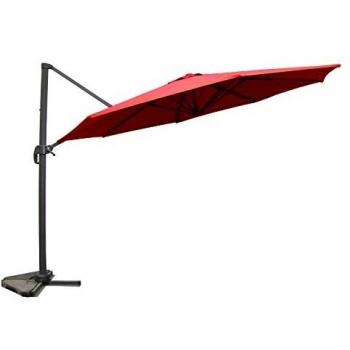 Parasol Excéntrico Redondo Terracota Ø 350 cm con Rotación 360° - Diseño Castillo, Armazón de Aluminio, Impermeable y Resistente