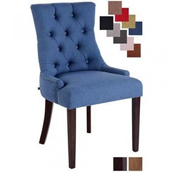 Silla de Comedor Aberdeen en Tela Azul Antiguo con Base de Madera y Alta Calidad de Acolchado