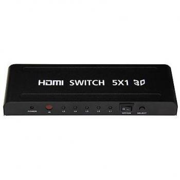 Switch HDMI 5x1 Yatek YK-0501 - Soporte para 3D, Selección y Amplificación de Señal HDMI