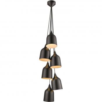 Lámpara colgante negra mate TORQUAY con 6 luces E27