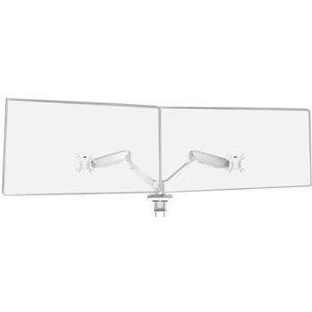 Soporte Dual de Brazo para Monitor Mars Gaming Marm-pro2, Compatible con Pantallas de 13-27, VESA Máx 10kg, Movimiento Articulado 360°, Blanco