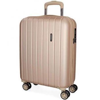 Movom Wood Maleta de cabina Beige 40x55x20 cms Rígida ABS Cierre TSA 38L 3,2Kgs 4 Ruedas dobles Extensible Equipaje de Mano