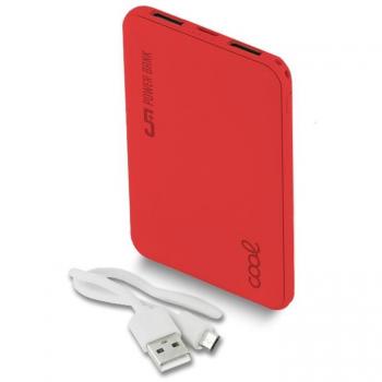 Power Bank Externo de Cuero Rojo 5000mAh