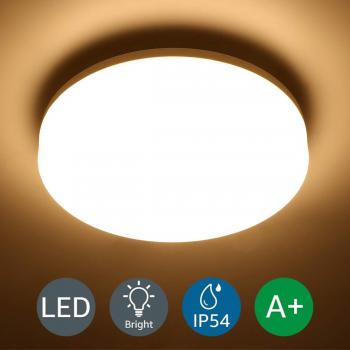 Lepro Bathroom Light Warm White, 15W 1500 Lumen Waterproof Ceiling Lights, 3000K, IP54, 100W Equivalent, Small, Modern, Round Ceiling Light for Kitchen, Toilet, Porch, Bedroom, Utility Room and More