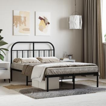 Cabecero de metal negro 120x190 cm con estructura de cama Jinlefu vidaXL