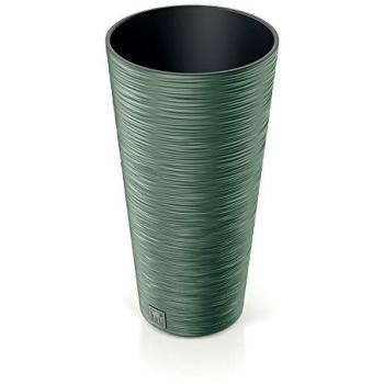 Macetero Alto FURU con Depósito de Agua 25x25x48cm - Color Cemento, Capacidad 7,5L