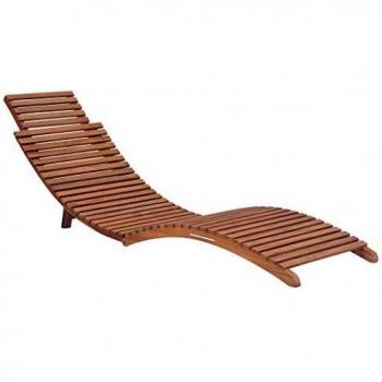 Folding Sun Lounger Solid Teak Wood