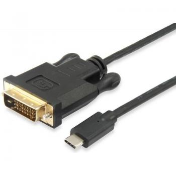 Equip 133468 Adaptador de Cable de vídeo 1,8 m USB C DVI-D Negro - Adaptadores de Cable de vídeo