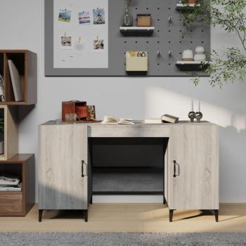 Escritorio de Madera Contrachapada Gris Sonoma 140x50x75 cm