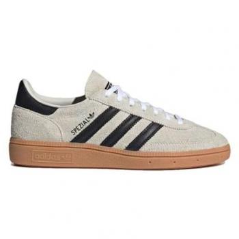 Adidas Handball Spezial Women's Sneakers - Grey/Beige/Black, Gum Sole, Size 43 1/3