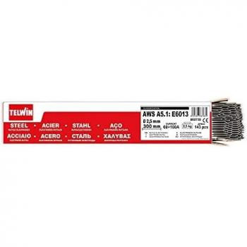 Telwin - Paquete rutilos acero AWS A5.1: E6013, 143 ± 3 piezas aprox. Ø 2,5 x 300 mm, 2,5 kg