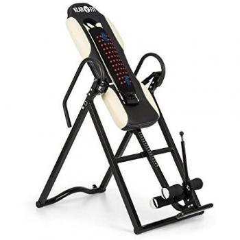 Tabla de inversión Klarfit Ease Delux - Ángulo ajustable 20° 40° 60° - Función masajeadora - Beige - Capacidad hasta 136 kg - Altura ajustable 1,54-1,