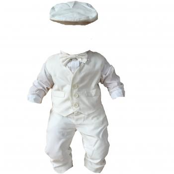 Sixforkids Conjunto de traje de bautizo para boda, 5 piezas, color blanco Blanco 9 mes