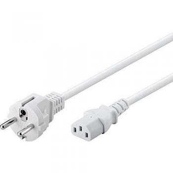 Cable de alimentación CEE 7/7 a IEC 320 C13, 1,5 m, blanco