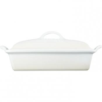Le Creuset - Bandeja rectangular de cerámica de gres con tapa Heritage