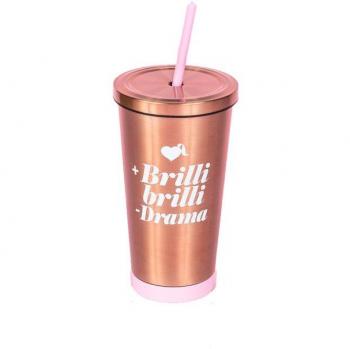 Vaso Termo con Pajita +Brillibrilli -Drama La Vecina Rubia