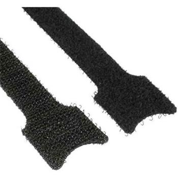 Fascetas de Velcro 12x125mm, Paquete de 10, Color Negro