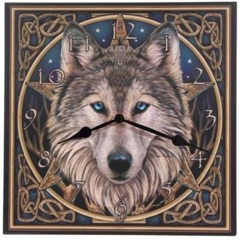 Picture Clock - Celtic Wolf Head by Lisa Parker