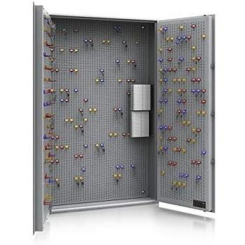 Caja de seguridad para llaves, nivel de seguridad A, Euro-Norm S1, color gris claro, dimensiones 1500 x 1000 x 200 mm, capacidad para máximo 800 ganchos