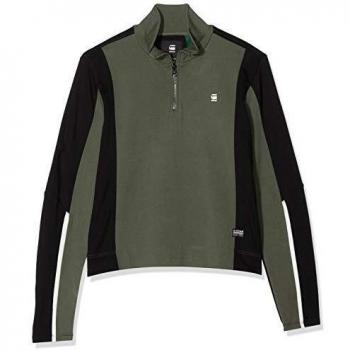 G-STAR RAW Nostelle Fyx Biker Halfzip suéter, Algas/Dk Negro, Small para Mujer