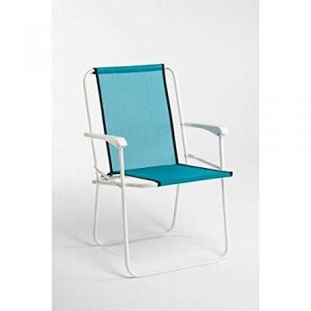 Alco Sillón Fijo Plegable, Azul y Blanco, 55 x 50 x 80 cm