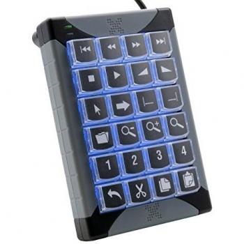 PI Engineering X-Keys XK-24 Programmable USB Keypad with 24 Keys, Red and Blue Backlighting