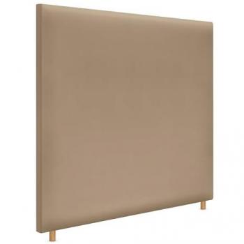 Cabecero Tapizado de Polipiel Liso Hasta el Suelo 145x120cm para Camas 135/140 - Marrón Claro