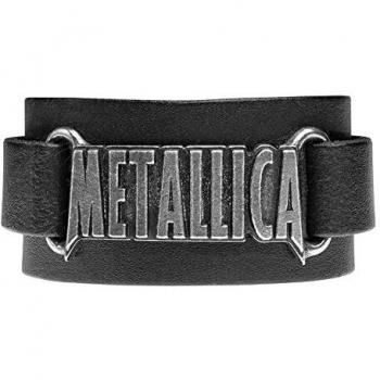 Pulsera de cuero Metallica, logo