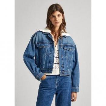 Pepe Jeans Women's Regular Fit Casual Denim Jacket - Blue (L)