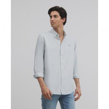 Camisa de hombre slim de rayas en color verde