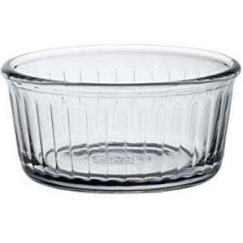 Juego de 4 Flaneras de Vidrio Transparente, Diámetro 8 cm