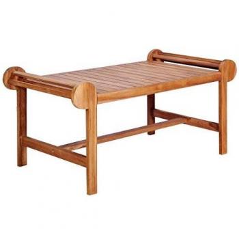 vidaXL Teca Maciza Mesa de Centro Jardín 100x50x45 cm Mesilla Mesita de Patio