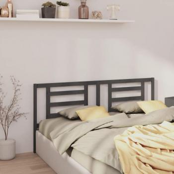 Cabecero para cama de madera maciza de pino gris 206x4x100 cm